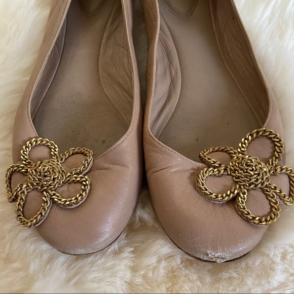Chloe Gladiolo Taupe Embellished Ballet Flats - Picture 2 of 8